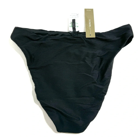 New J Crew High Rise Cheeky Bikini Bottom Black BE808 - Picture 4 of 6